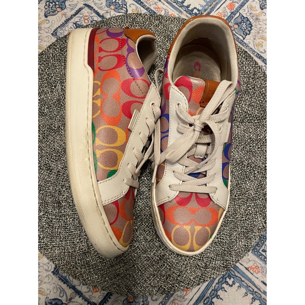 Coach CitySole Court Rainbow Signature Monogram Sneakers G5169 Multi Color 8B